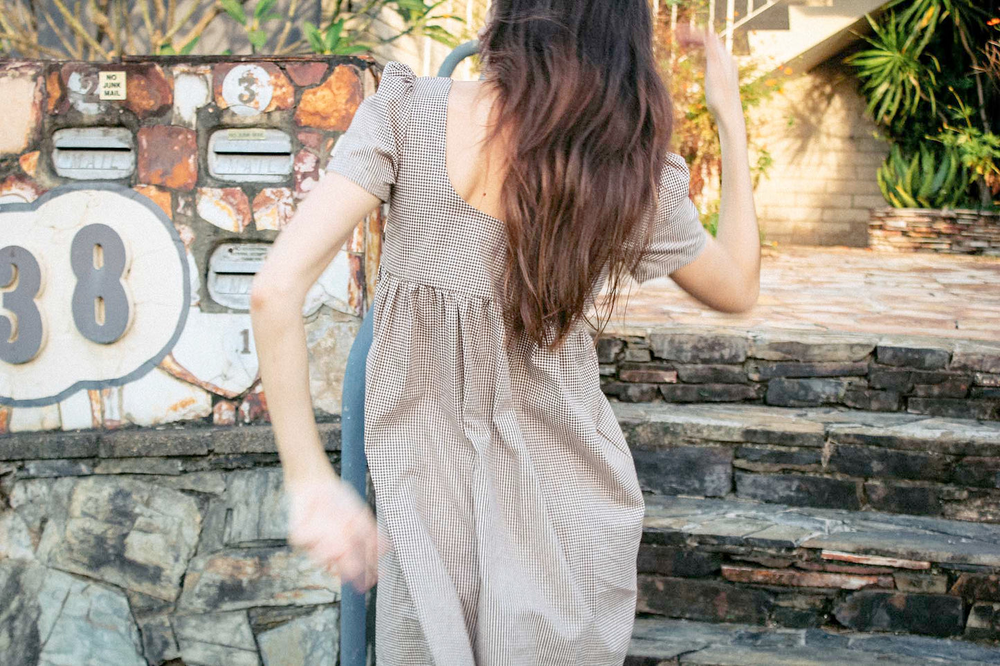Amelia Dress (Sample) ~ Chocolate Check