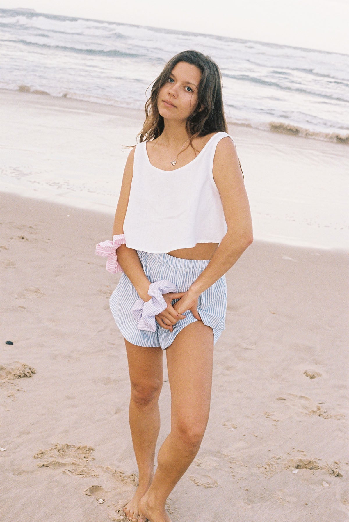 Seaside Linen Tank ~ Pure White