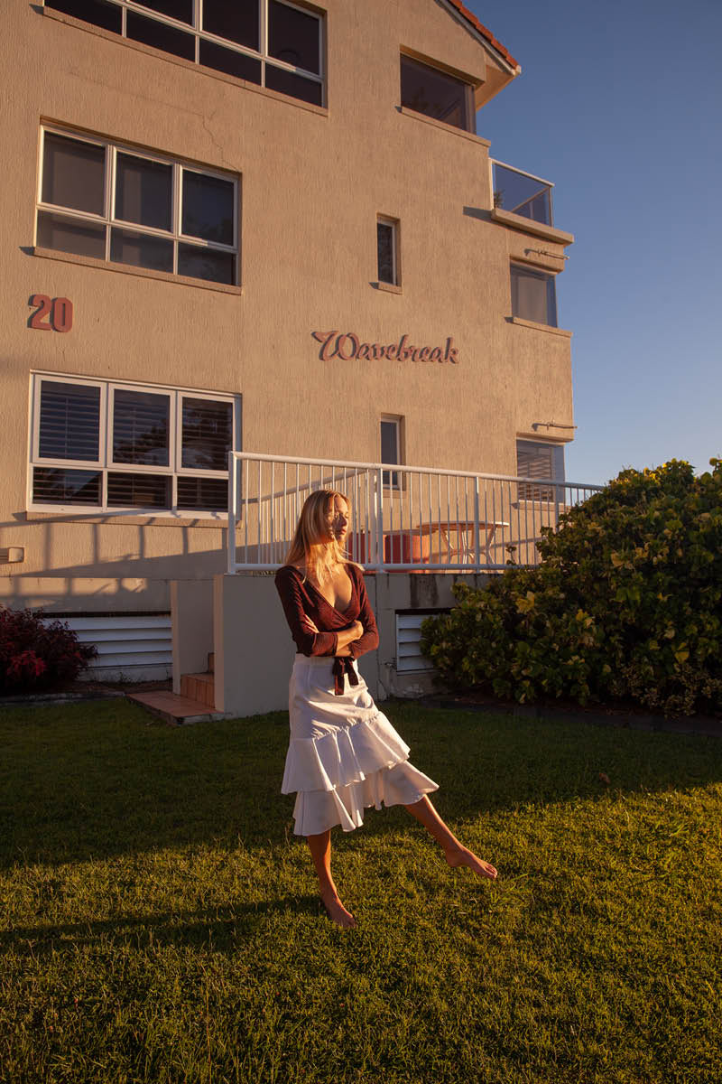 Vintage 'Señorita' White Ruffle Skirt